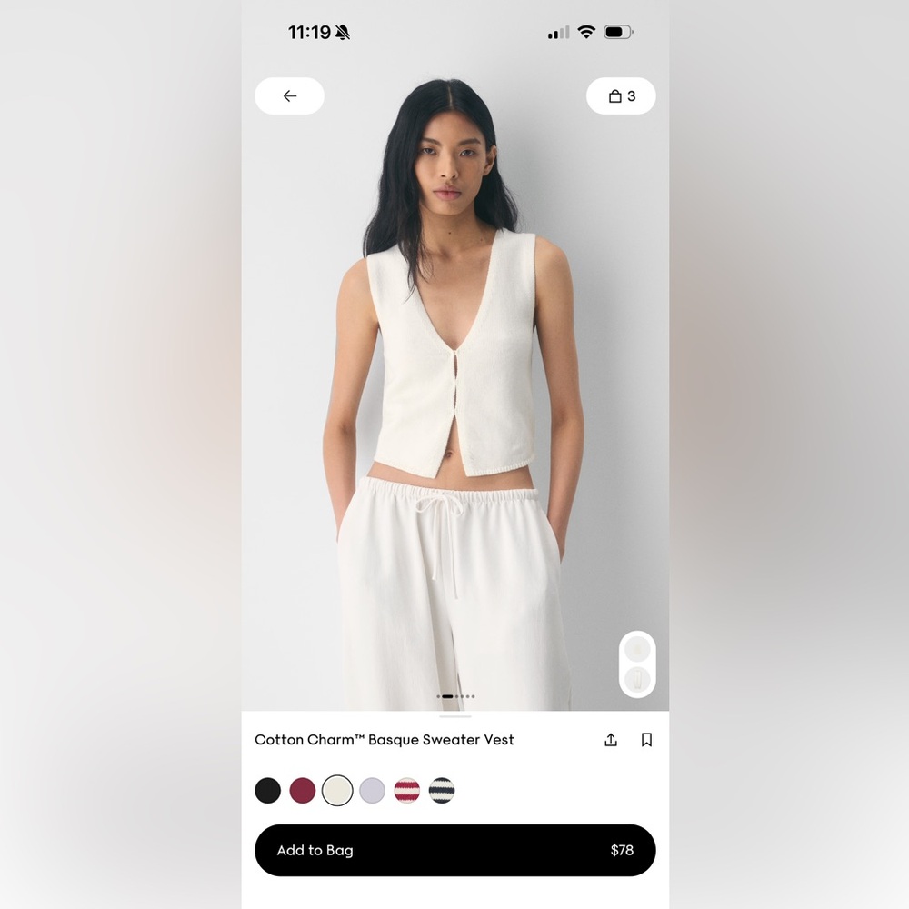 Aritzia Basque Sweater Vest